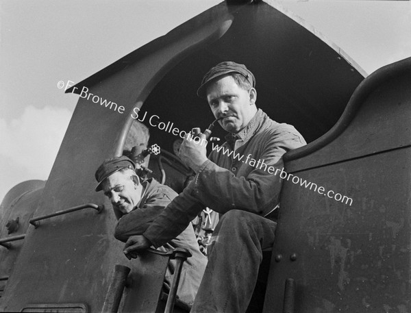 ENGINE DRIVER AND FIREMAN ON FOOTPLATE